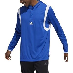 Sz MED Adidas Icon Pulse Hoodie L/S Team Royal Blue White HF6649 - New